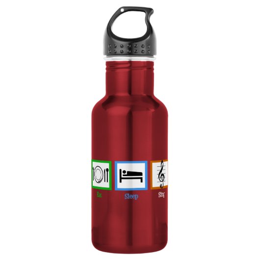 Essen Sleep Sing Edelstahlflasche (Vorderseite)