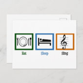 Essen Sleep Sing Postkarte (Vorne/Hinten)