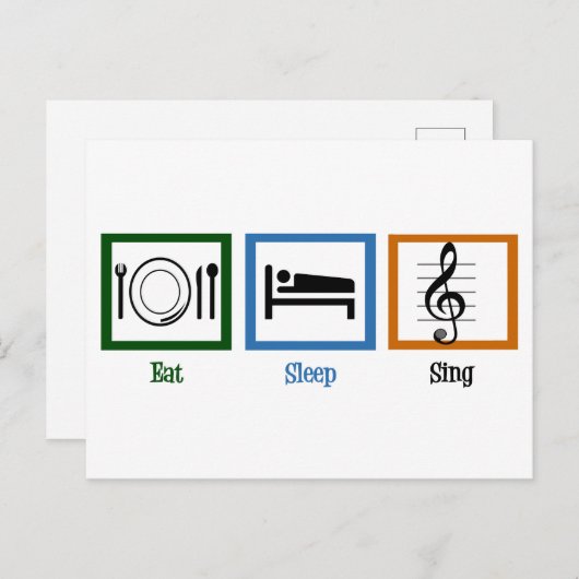 Essen Sleep Sing Postkarte (Vorne/Hinten)