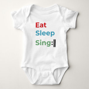 Essen Sleep Sing Wiederholung Music Baby Bodysuit Baby Strampler