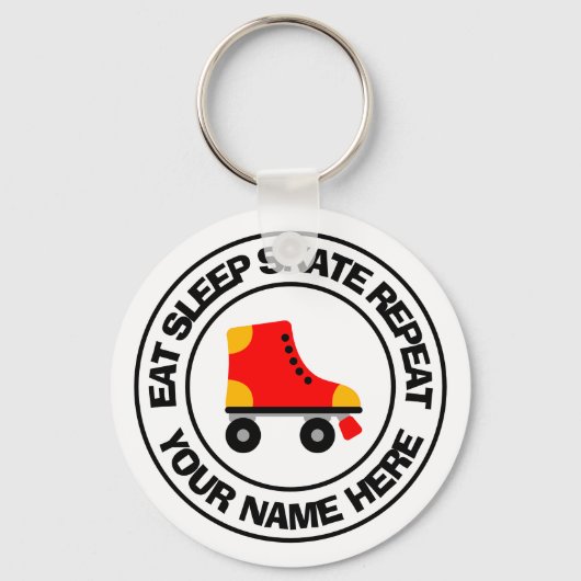 Essen Sleep Skate Wiederholen Sie benutzerdefinier Schlüsselanhänger (Vorderseite)