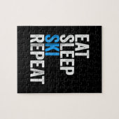 Essen Sleep Ski Wiederholung Skifahren Geschenk Puzzle (Horizontal)