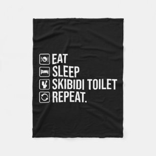 Essen Sleep Skibidi Toilette Wiederholung Funny Sk Fleecedecke
