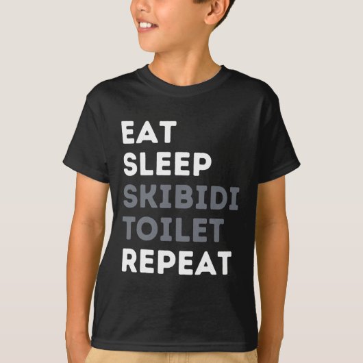 Essen Sleep Skibidi Toilette Wiederholung Funny Sk T-Shirt (Vorderseite)