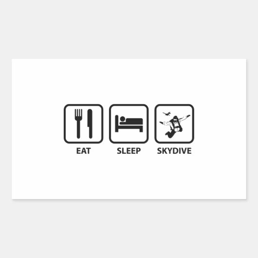 Essen Sleep Skydive Rechteckiger Aufkleber (Vorderseite)