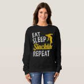 Essen Sleep Slackline Slackliner Salat Sweatshirt (Vorne ganz)