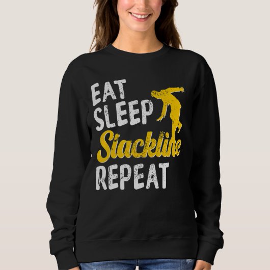 Essen Sleep Slackline Slackliner Salat Sweatshirt (Vorderseite)