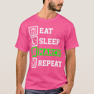 Essen Sleep Snare Drum Wiederholen Funny Snare Dru T-Shirt