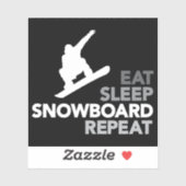 Essen Sleep Snowboard Zitat maßgeschneidert Vinyl Aufkleber (Blatt)