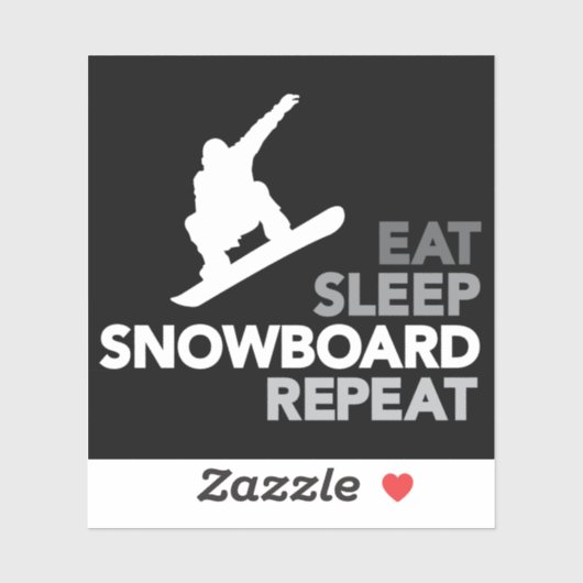 Essen Sleep Snowboard Zitat maßgeschneidert Vinyl Aufkleber (Blatt)