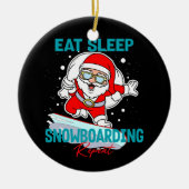 Essen Sleep Snowboarden Wiederholen Weihnachts-Par Keramik Ornament (Vorne)
