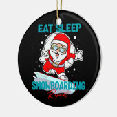 Essen Sleep Snowboarden Wiederholen Weihnachts-Par Keramik Ornament (Links)