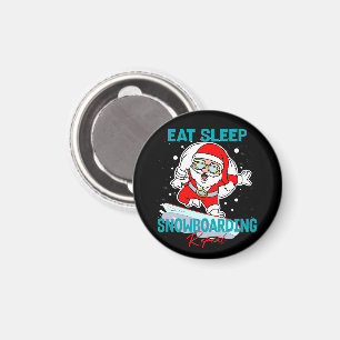 Essen Sleep Snowboarden Wiederholen Weihnachts-Par Magnet