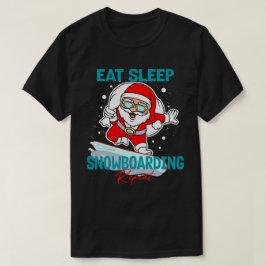 Essen Sleep Snowboarden Wiederholen Weihnachts-Par T-Shirt