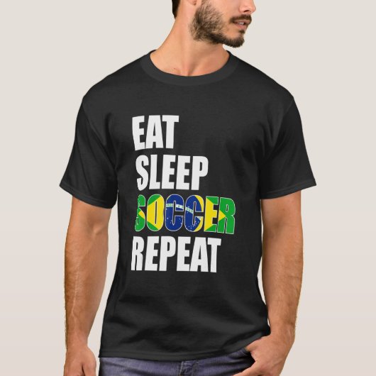 Essen Sleep Soccer Wiederholung Coolen Fußball Bra T-Shirt (Vorderseite)