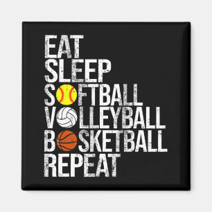 Essen Sleep Softball Volleyball Basketball Wiederh Magnet