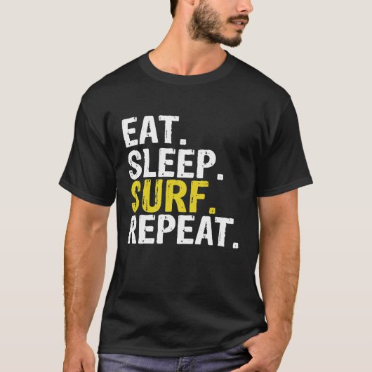 Essen Sleep Surf Wiederholung Surfen Geschenk Prem T-Shirt (Vorderseite)
