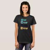 Essen Sleep Surf Wiederholung Surfer T-Shirt (Vorne ganz)