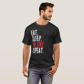 Essen Sleep Tai Chi Wiederholung Yin Yang Kung Fu T-Shirt (Vorne ganz)