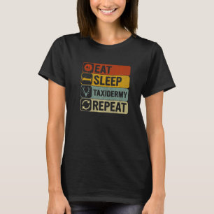 Essen Sleep Taxidermy Wiederholung Retro 60er 70er T-Shirt