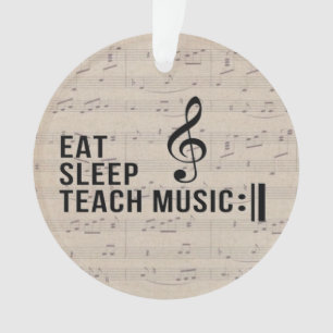 Essen Sleep Teach Music Repeat Music Spaß Ornament