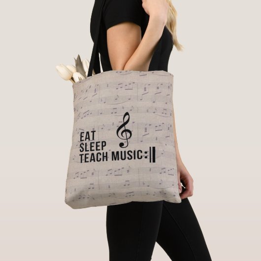 Essen Sleep Teach Music Repeat Music Spaß Tasche (Von Nahem)