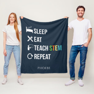 Essen Sleep Teach STEM Wissenschaftslehrer Fleecedecke