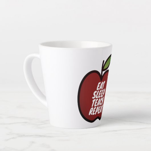Essen Sleep Teach Wiederholen Geschenk-Tasse für L Milchtasse (Linke Ecke)