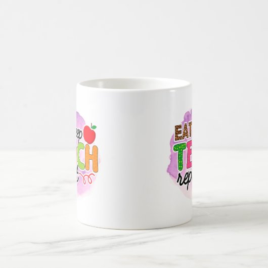 Essen Sleep Teach Wiederholung Kaffeetasse (Mittel)