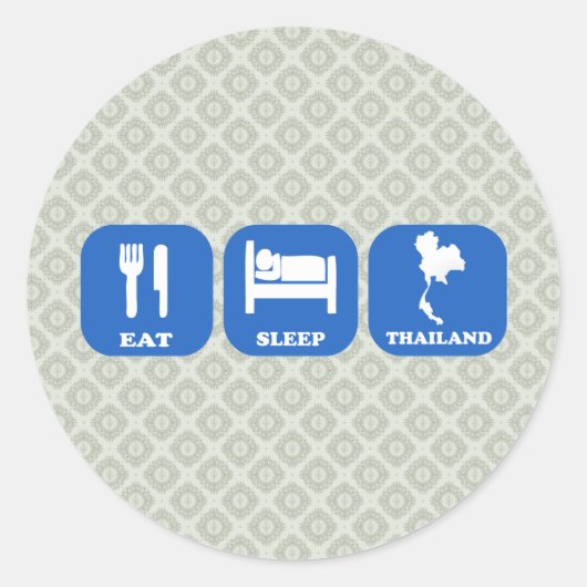 Essen Sleep Thailand Runder Aufkleber (Vorderseite)