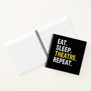Essen Sleep Theater Wiederholung Schauspieler Dram Notizblock