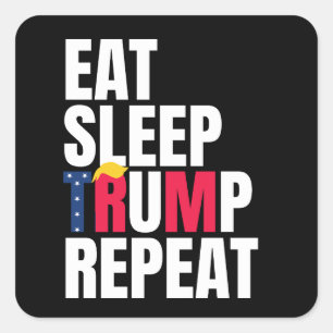 Essen Sleep Trump Wiederholung Präsident Trump Wie Quadratischer Aufkleber
