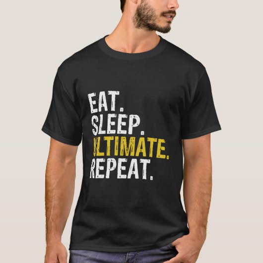 Essen Sleep Ultimate Frisbee Wiederholung Geschenk T-Shirt (Vorderseite)
