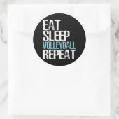 Essen Sleep Volleyball Wiederholen Great Sport Gam Runder Aufkleber (Tasche)