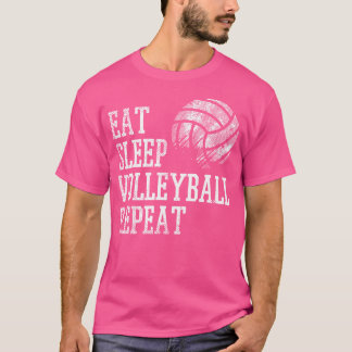 Essen Sleep Volleyball Wiederholung Funny Player M T-Shirt