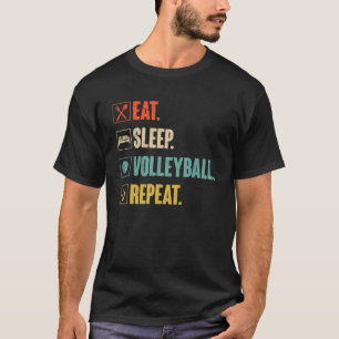 Essen Sleep Volleyball Wiederholung Retro Vintag V T-Shirt