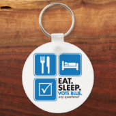 Essen Sleep Vote Blue Schlüsselanhänger (Vorderseite)