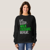 Essen Sleep Walk Cockapoo Wiederholen Funny Dog Wa Sweatshirt (Vorne ganz)