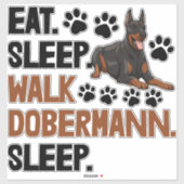 Essen Sleep Walk Doberman Aufkleber (Blatt)