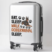 Essen Sleep Walk Doberman Aufkleber (Koffer)