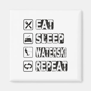 Essen Sleep Waterski Wiederholung Wasserski Wasser Magnet