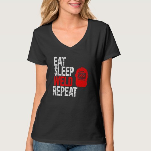 Essen Sleep Weld Repeat Welder T-Shirt (Vorderseite)