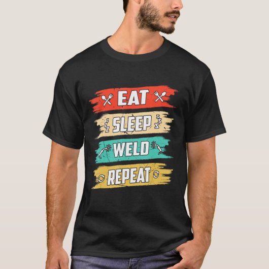 Essen Sleep Weld Wiederholung T-Shirt (Vorderseite)
