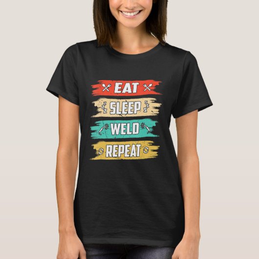 Essen Sleep Weld Wiederholung T-Shirt (Vorderseite)