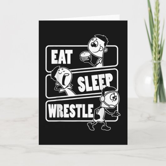 Essen Sleep Wrestle Wiederholung Funny Wrestling W Karte (Vorderseite)