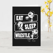 Essen Sleep Wrestle Wiederholung Funny Wrestling W Karte (Gelbe Blume)