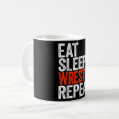 Essen Sleep Wrestle Wiederholung Wrestling Gif Kaffeetasse (Vorderseite Links)