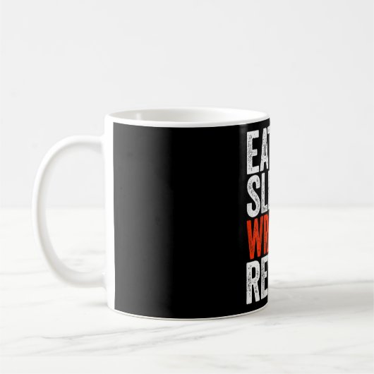Essen Sleep Wrestle Wiederholung Wrestling Gif Kaffeetasse (Links)