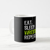 Essen Sleep Wrestle Wiederholung Wrestling Wrestle Kaffeetasse (Vorderseite Links)