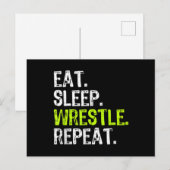 Essen Sleep Wrestle Wiederholung Wrestling Wrestle Postkarte (Vorne/Hinten)